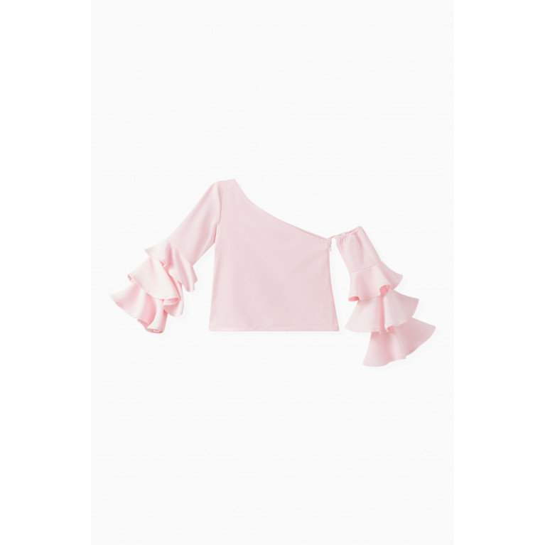 MamaLuma - Ruffled One Shoulder Top in Polyester