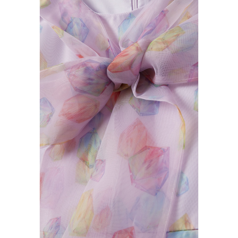 MamaLuma - Printed Bow Detail Dress in Chiffon