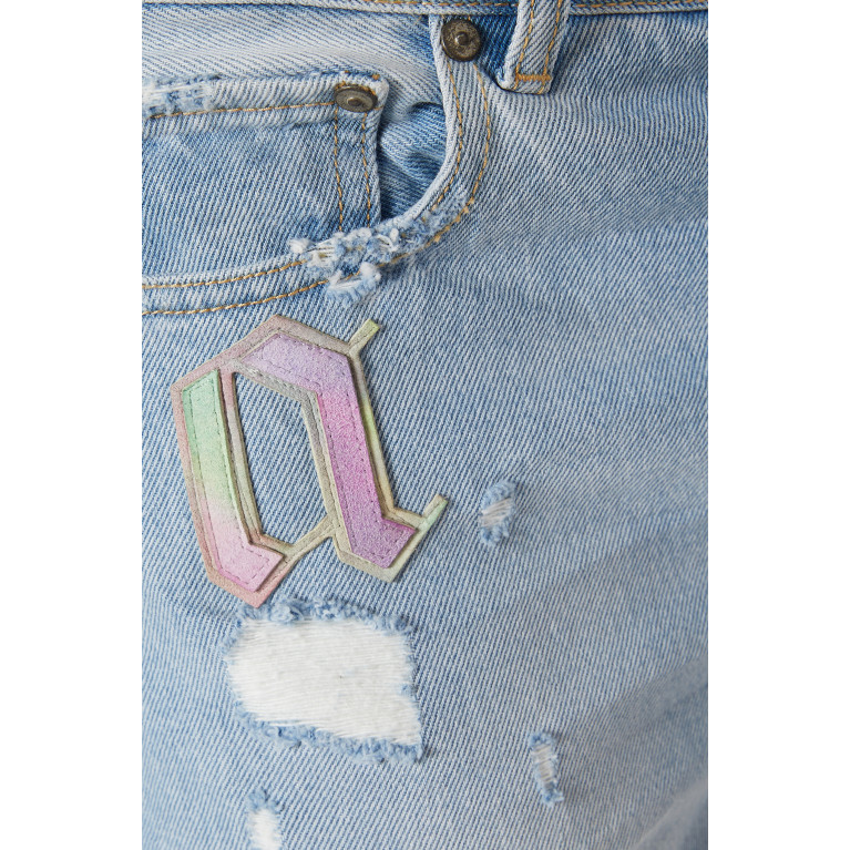 Palm Angels - Rainbow Lettering Jeans in Denim