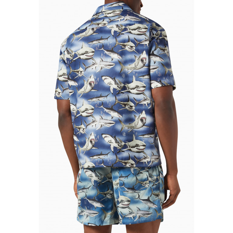 Palm Angels - Sharks Bowling Shirt in Cotton