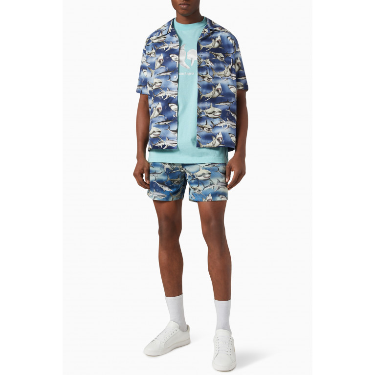 Palm Angels - Sharks Bowling Shirt in Cotton