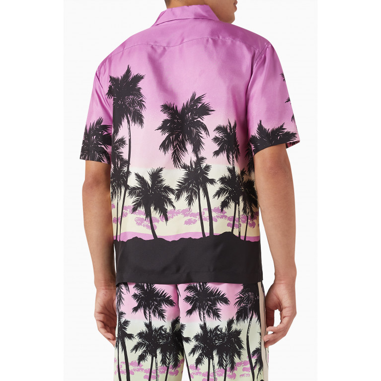 Palm Angels - Sunset Palm Bowling Shirt in Silk