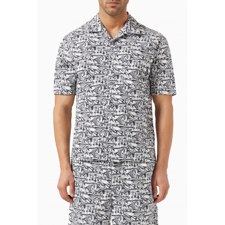 Palm Angels - Waves Bowling Shirt in Cotton