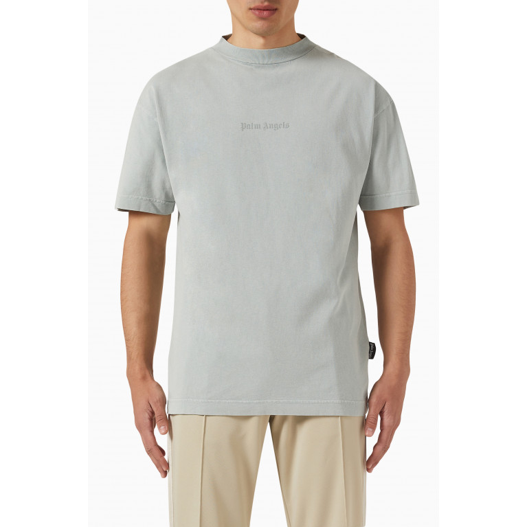 Palm Angels - Reverse Logo T-shirt in Cotton Jersey Grey