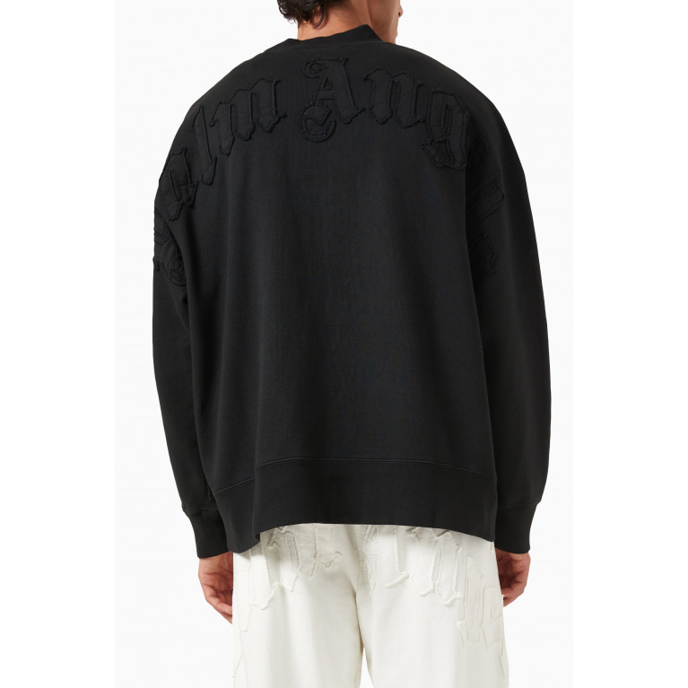 Palm Angels - Logo Patch Vintage Crewneck Sweatshirt in Cotton