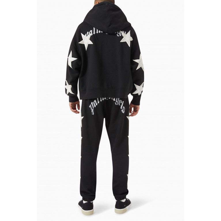 Palm Angels - Patched Stars Hoodie in Cotton