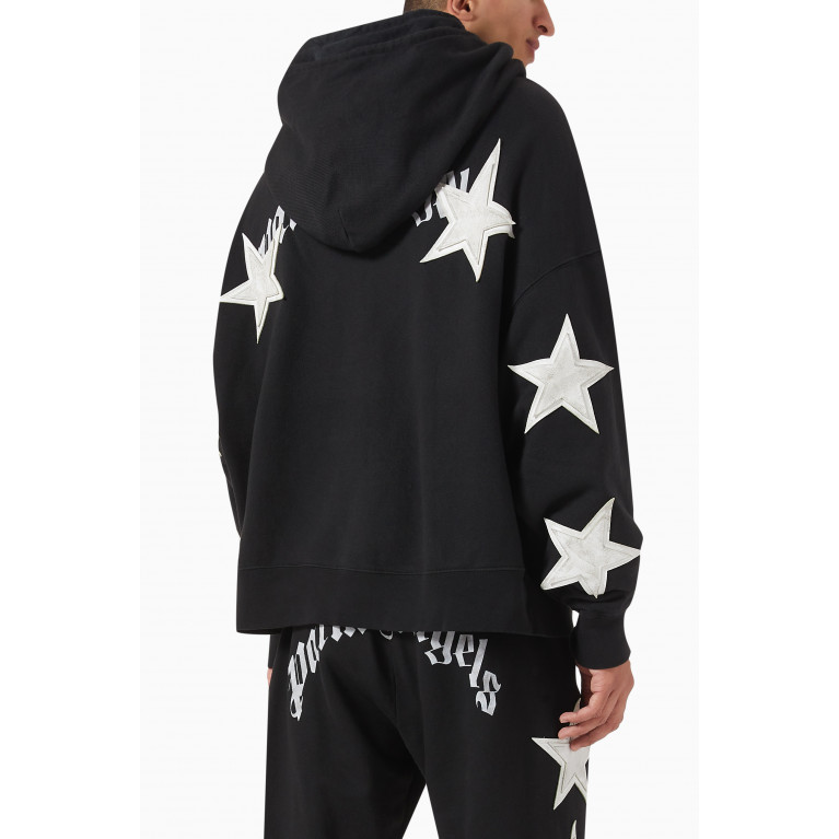 Palm Angels - Patched Stars Hoodie in Cotton