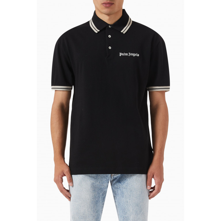 Palm Angels - Classic Logo Polo in Cotton Black