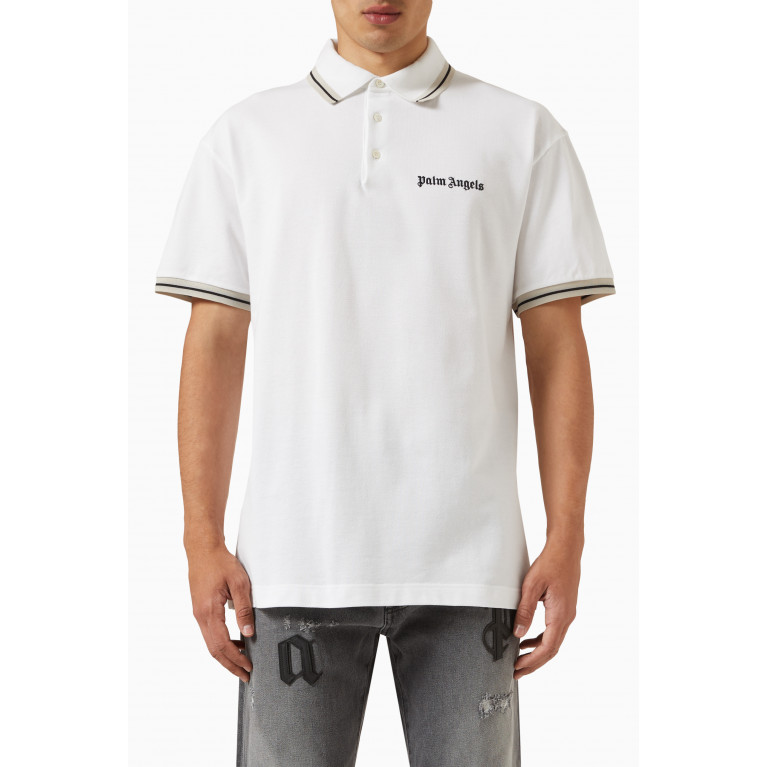 Palm Angels - Classic Logo Polo in Cotton White