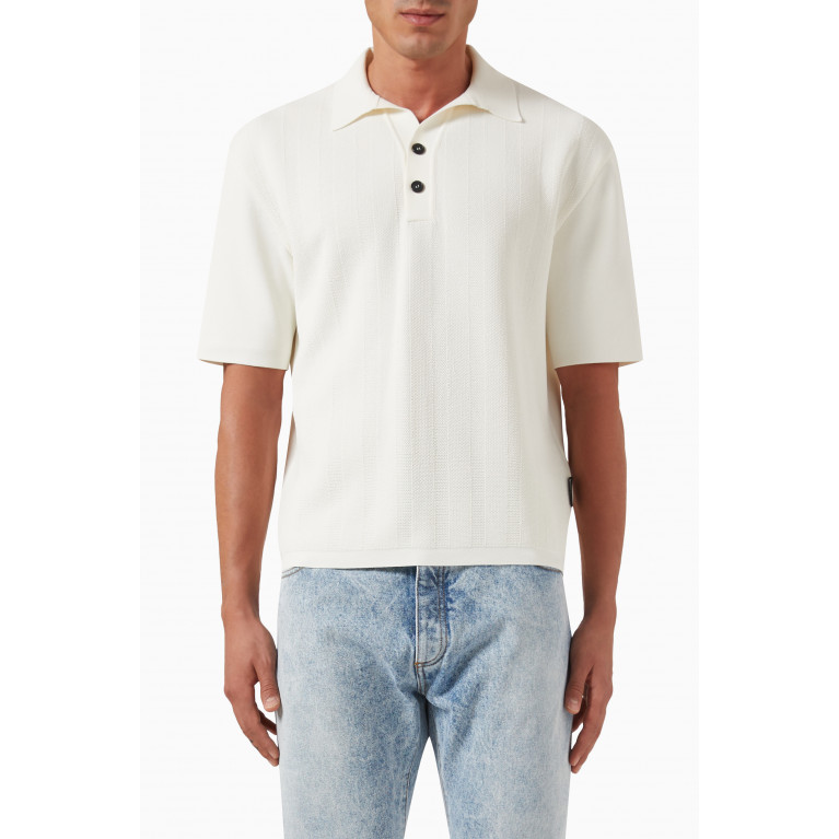 Palm Angels - Polo Shirt in Wool Blend White