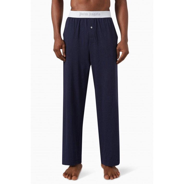 Palm Angels - Logo Pyjama Pants in Cotton Blue