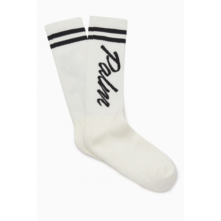 Palm Angels - Logo Stripes Socks in Cotton