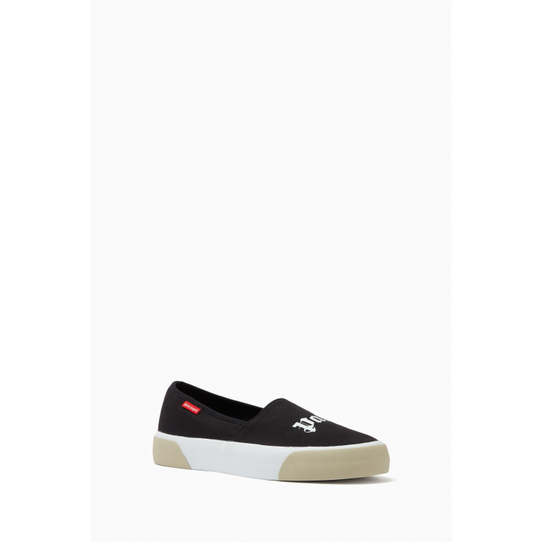 Palm Angels - Logo Slip-on Shoes in Canvas Black