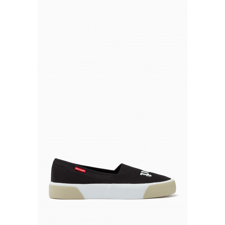 Palm Angels - Logo Slip-on Shoes in Canvas Black