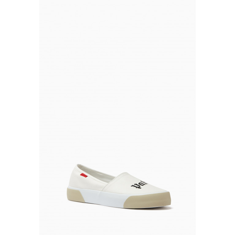 Palm Angels - Logo Slip-on Shoes in Canvas Neutral