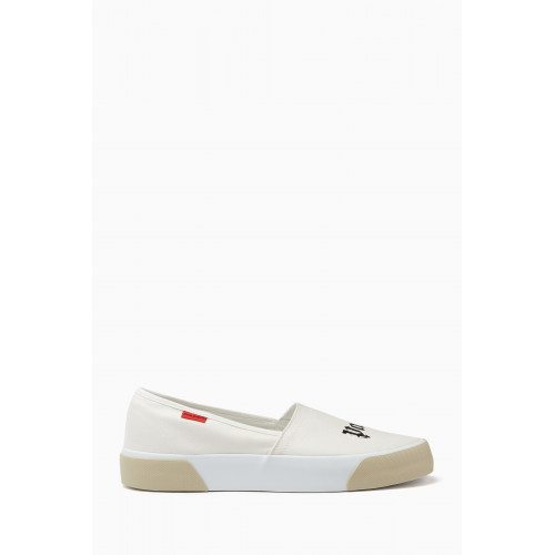Palm Angels - Logo Slip-on Shoes in Canvas Neutral