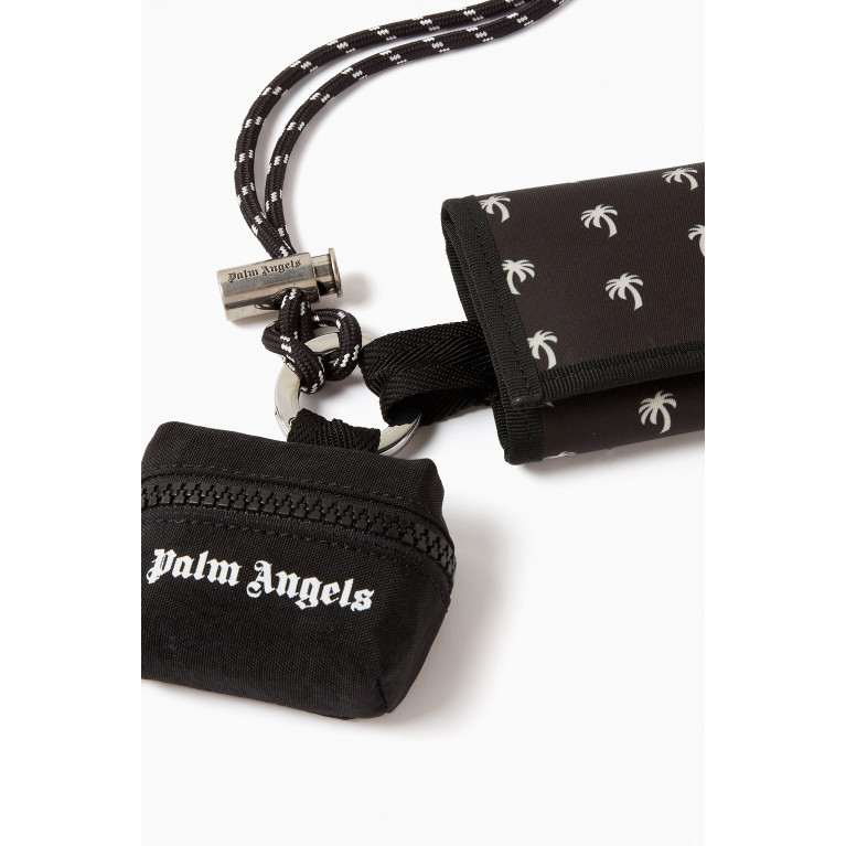 Palm Angels - Mini Palms Print Multi-function Lanyard in Nylon & Leather