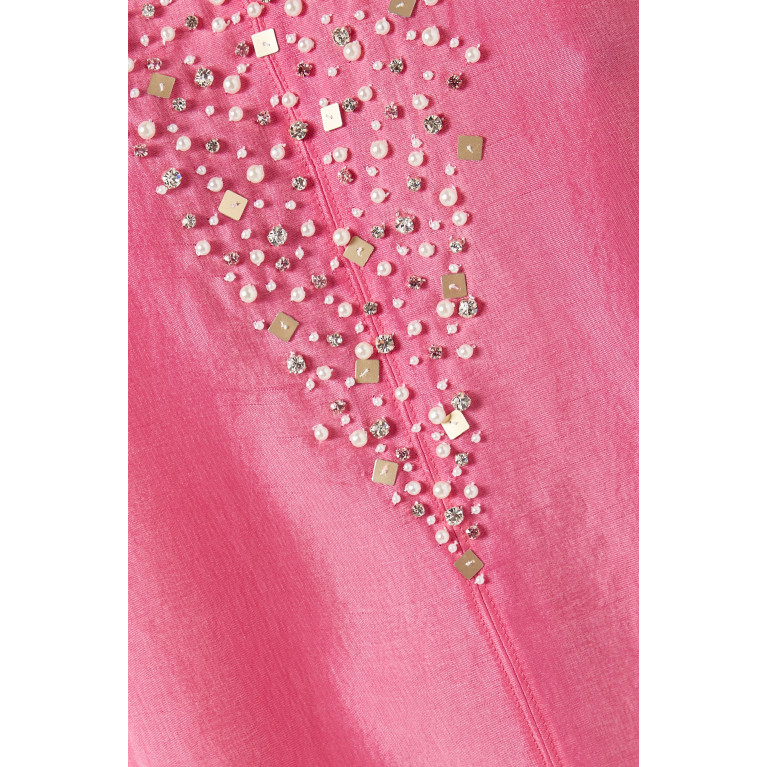 SHATHA ESSA - Desert Rose Embroidered Dress in Silk