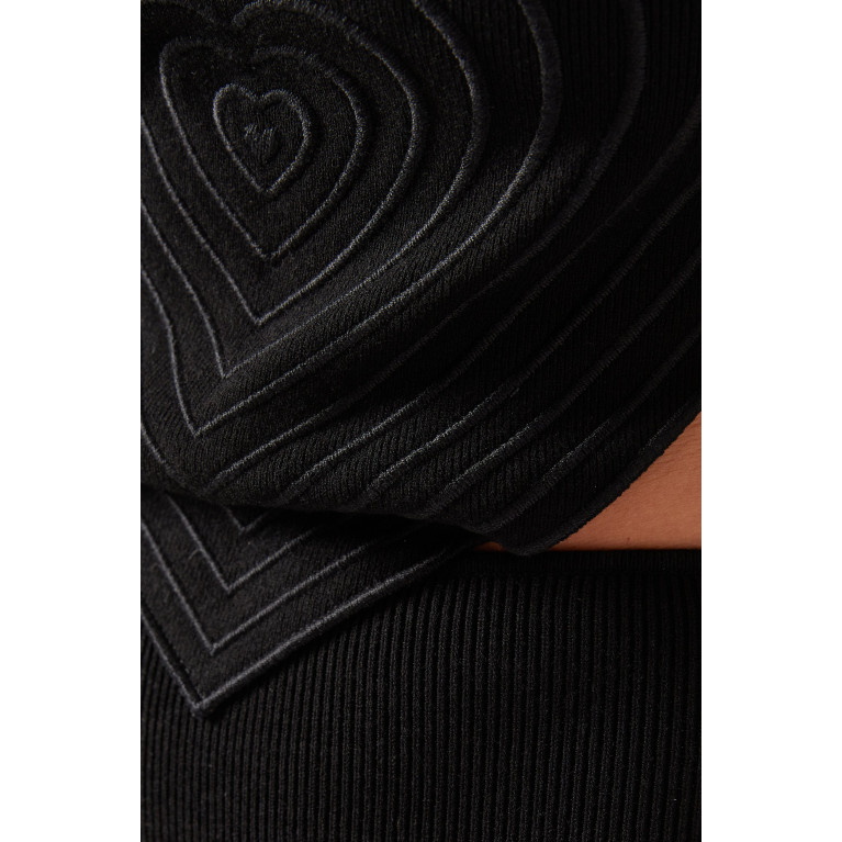 Mach&Mach - Heart-shaped Bow-strap Mini Dress in Viscose-blend Knit