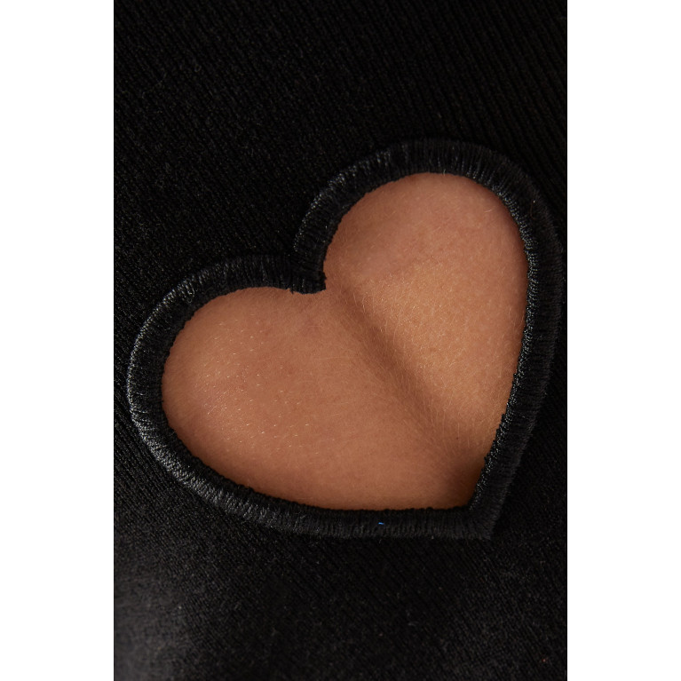 Mach&Mach - Heart Cut-out Mini Dress in Viscose-blend Knit