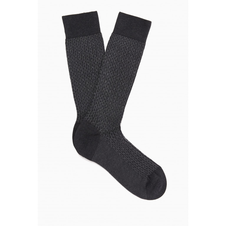 Ferragamo - Ferragamo - Gancini Medium Socks in Cotton-blend Knit