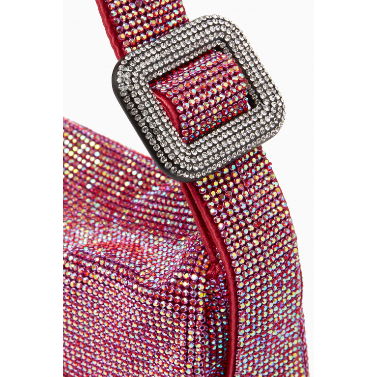 Benedetta Bruzziches - Mini Vitty Mignon Shoulder Bag in Rhinestone Crystal Mesh Pink