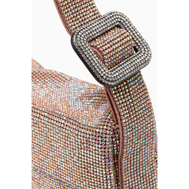 Benedetta Bruzziches - Mini Vitty Mignon Shoulder Bag in Rhinestone Crystal Mesh Pink