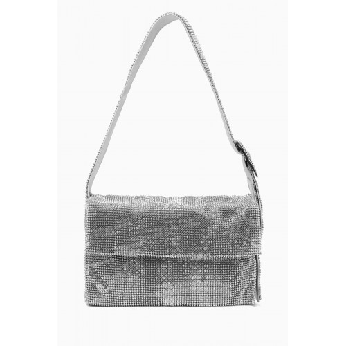 Benedetta Bruzziches - Mini Vitty Mignon Shoulder Bag in Rhinestone Crystal Mesh Silver