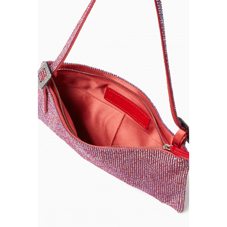 Benedetta Bruzziches - Medium Your Best Frint La Grande Shoulder Bag in Rhinestone Crystal Mesh Pink