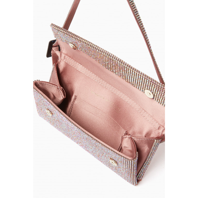 Benedetta Bruzziches - Small Vittisimma Shoulder Bag in Crystal Mesh Pink