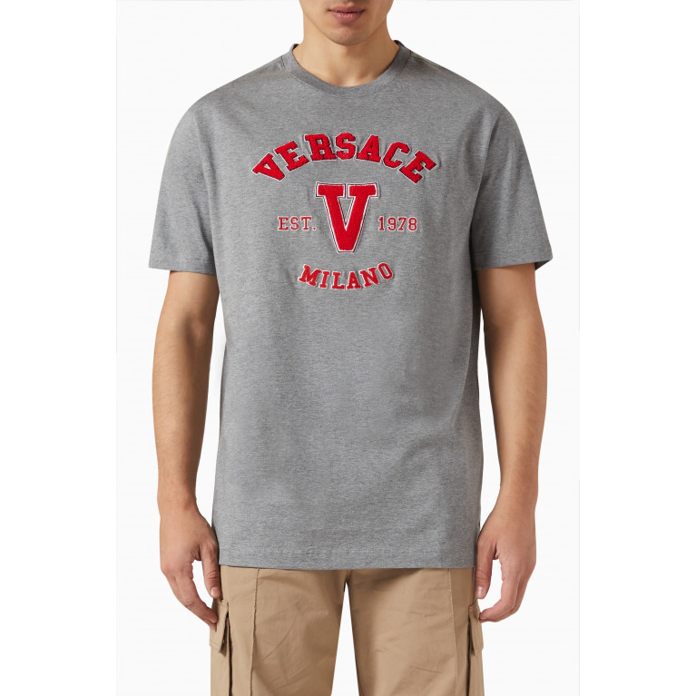 Versace - Varsity T-shirt in Cotton Jersey