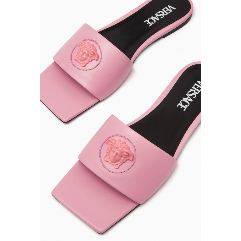Versace - Logo Slides in Calf Leather
