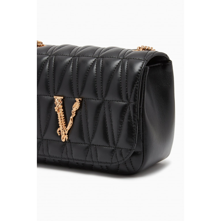 Versace - Small Virtus Quilted Shoulder Bag in Leather