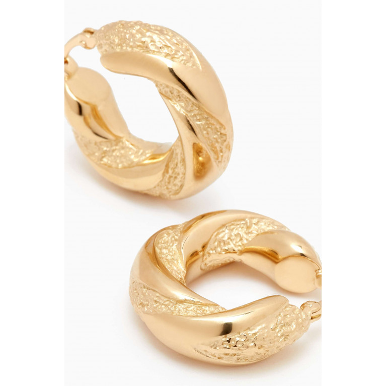 Ragbag - Chunky Twisted Hoop Earrings in 18kt Gold-plated Brass Gold