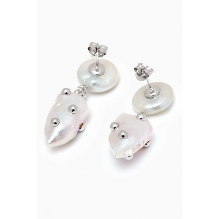 Ragbag - Freshwater Pearl Earrings in 925 Sterling Silver Silver