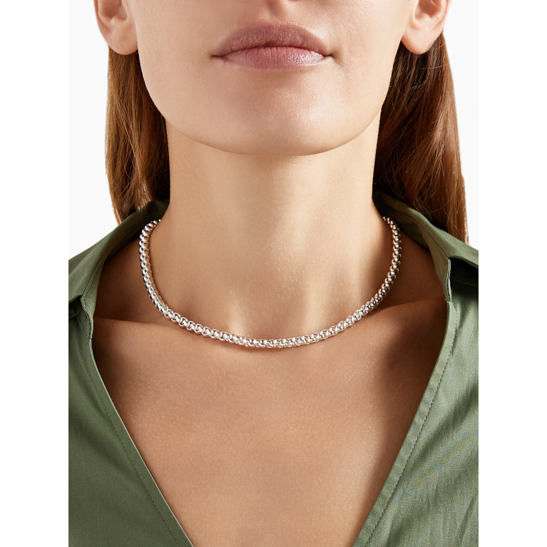 Ragbag - Spherical Chain Necklace in Silver-plated Brass Silver