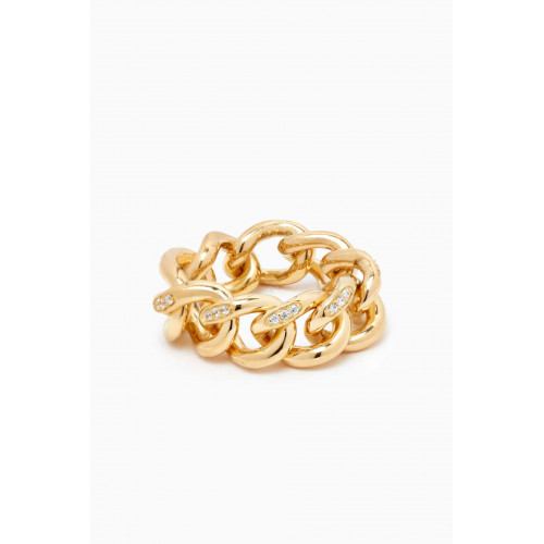 Ragbag - Crystal Chain Ring in 18kt Gold-plated Brass Gold