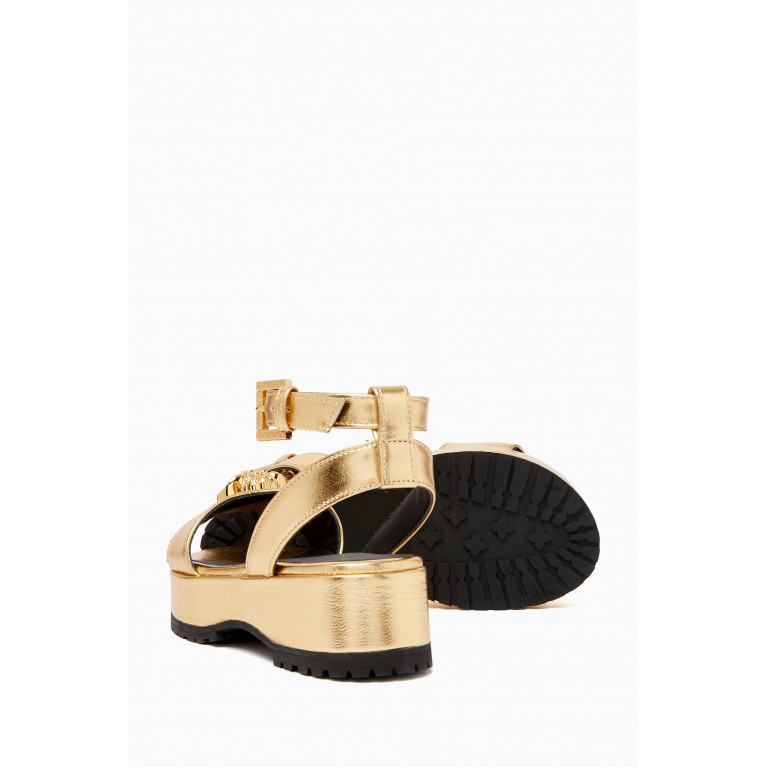 Versace - Medusa Platform Sandals in Leather