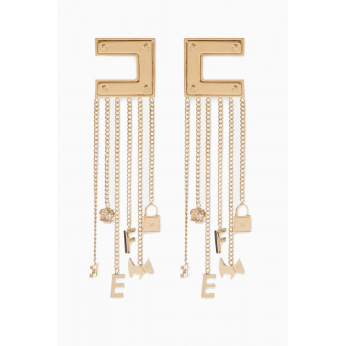 Elisabetta Franchi - Logo Chain Earrings in Metal