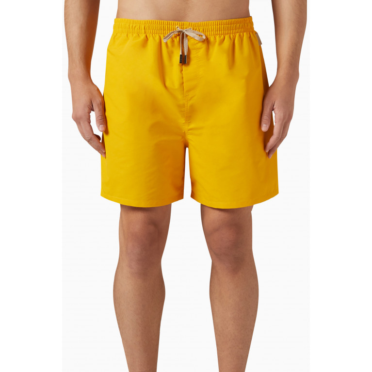 Jacquemus - Logo Patch Swim Shorts in Nylon Yellow