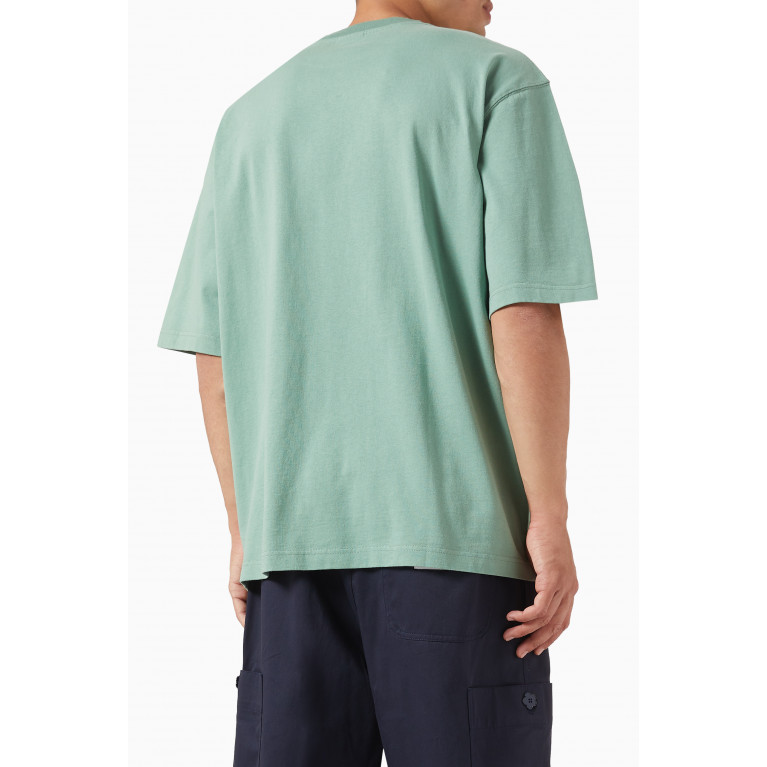 Jacquemus - Raphia logo T-shirt in Cotton Jersey Green