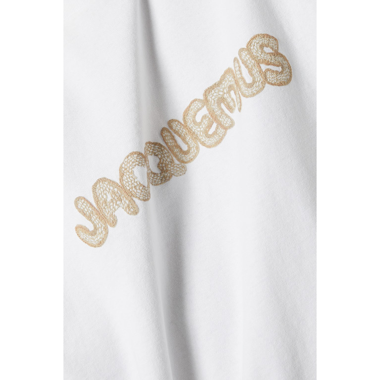 Jacquemus - Raphia logo T-shirt in Cotton Jersey White