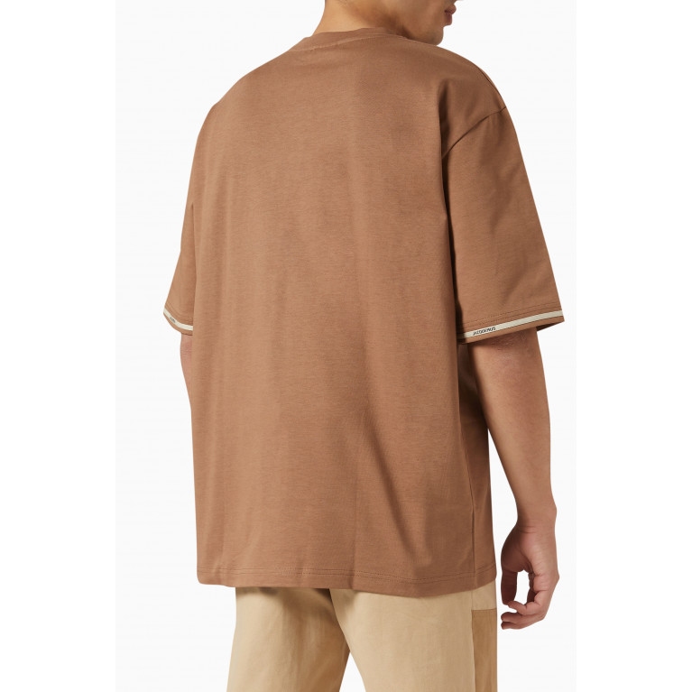 Jacquemus - Bandana Print T-Shirt in Cotton Jersey Brown