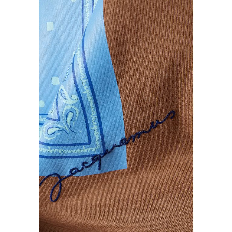 Jacquemus - Bandana Print T-Shirt in Cotton Jersey Brown