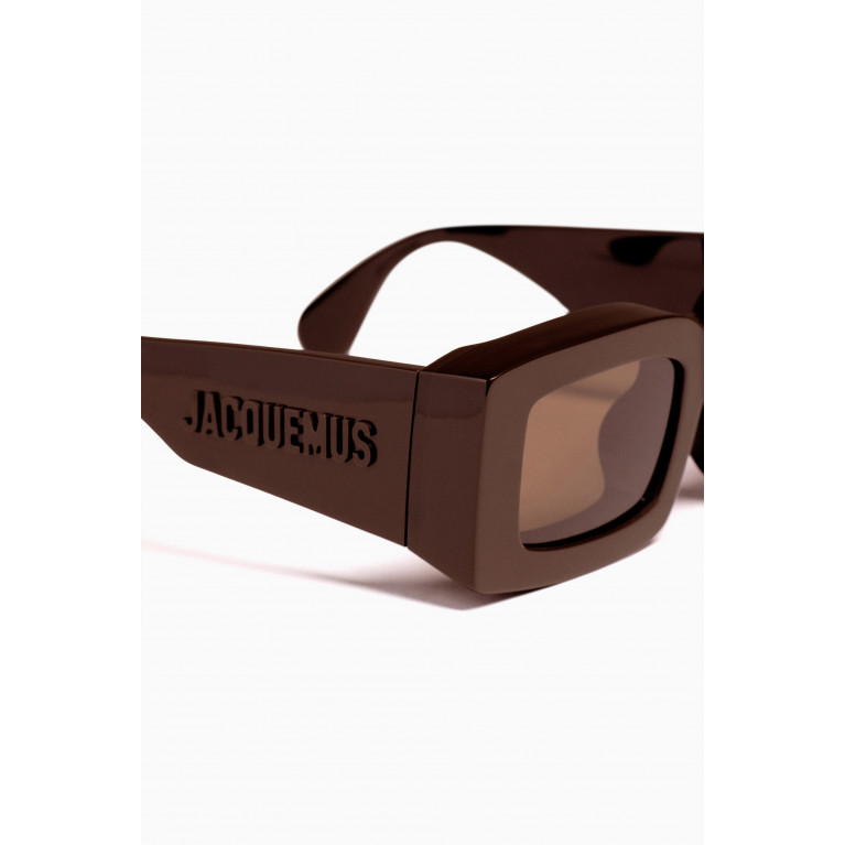 Jacquemus - Les Lunettes Tupi Square Sunglasses in Acetate Brown