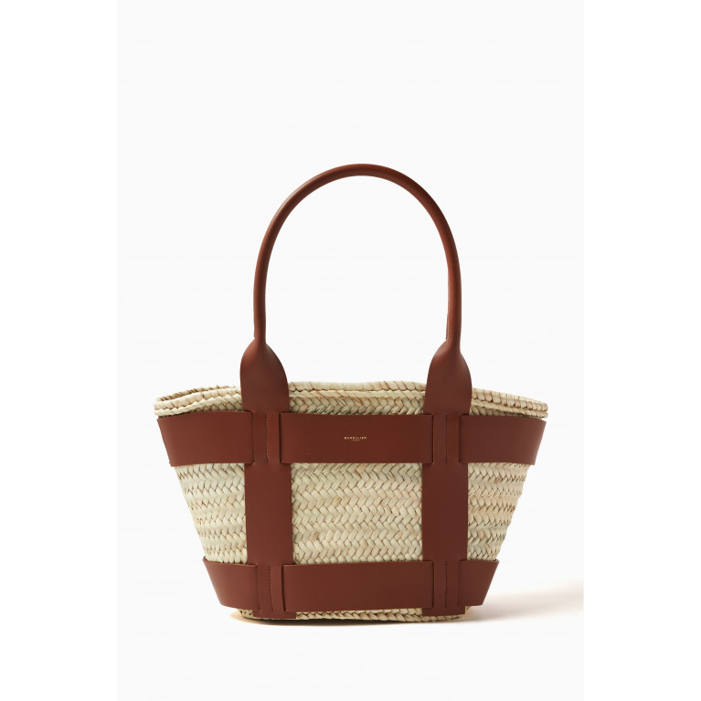 Demellier - Medium Santorini Bag in Raffia & Leather