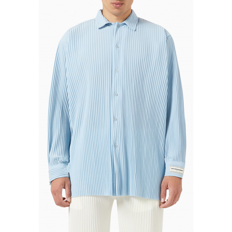 The Giving Movement - Pleated Shirt in PLISSE100© Blue