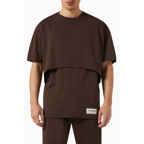 The Giving Movement - Double Layer Oversized T-shirt in Light Softskin100© Brown