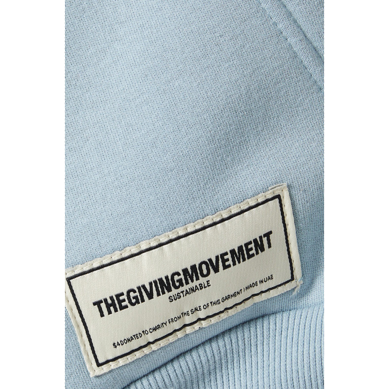 The Giving Movement - Oversized Hoodie in Organic Fleece Blue