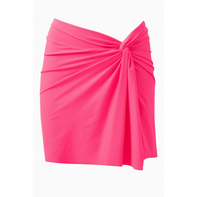 Good American - Twisted Mini Swim Sarong Pink